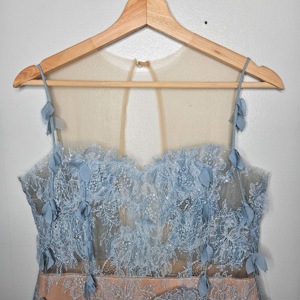 Blue Beaded Lace Midi Dress - Picture 3 of 14